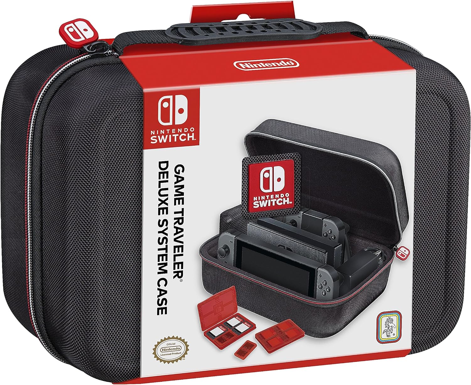 RDS Industries Nintendo Switch System Carrying Case Protective Deluxe Travel System Case Black Ballistic Nylon Exterior Official Nintendo Licensed Product*