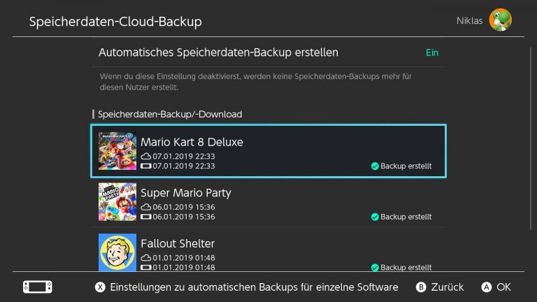 Nintendo switch как восстановить backup